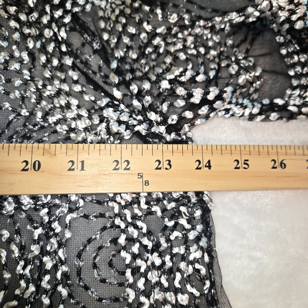Vintage Berek Black & Silver Button Down Cartigan Size 2XL - Picture 2 of 5